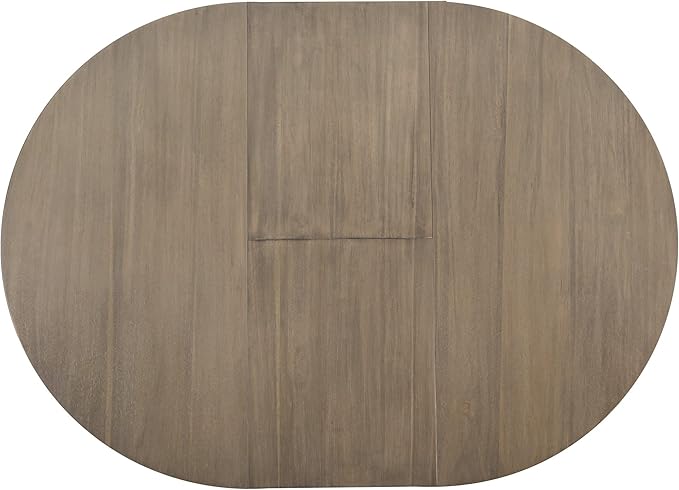 5-Piece Wooden Extendable Round to Oval Dining Table Set with 4 Armrest Upholstered Chairs for Kitchen, Breakfast Nook, Living Room, Brown+White, 42"-57.7" L x 42" W x 30" H - LeafyLoom