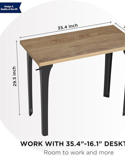 Home Office Computer Desk 35.4 inch gaming Desk, Modern and Minimalist home office desk, Home Office Desks, Study Desk, Craft table Black Metal Designed Frame, Natural Board Color. - LeafyLoom