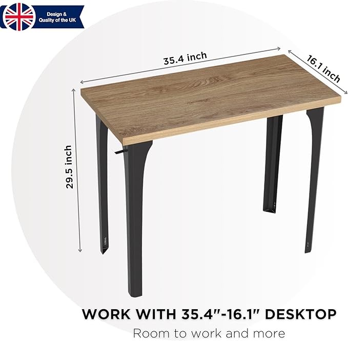 Home Office Computer Desk 35.4 inch gaming Desk, Modern and Minimalist home office desk, Home Office Desks, Study Desk, Craft table Black Metal Designed Frame, Natural Board Color. - LeafyLoom