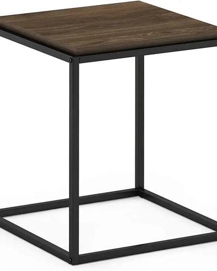 Furinno Moretti Cube Modern Stackable End Table Shelf, Columbia Walnut - LeafyLoom