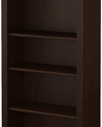 Bush Furniture Somerset Tall 5 Shelf Bookcase | Large Open Bookshelf | Display Cabinet for Library, Living Room, and Home Office, 30W x 13D x 65H, Mocha Cherry - LeafyLoom