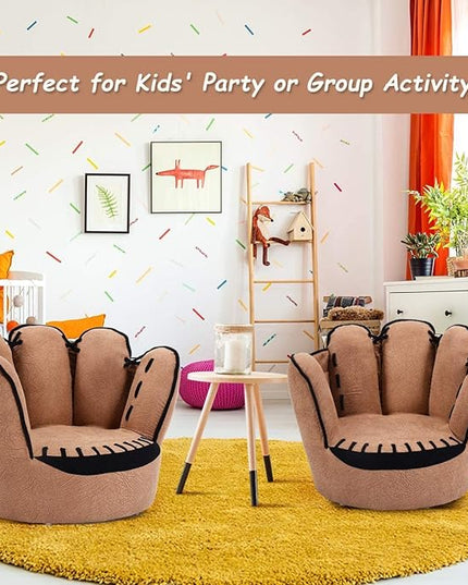 Fireflowery Kid Baseball Chair, Toddler Chair with Baseball Glove Design, Baseball Bean Bag Chair for Playroom, Gift for 3-5 Years Boys and Girls, 23.5” x 19.5” x 17.5 - LeafyLoom