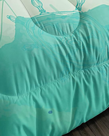 CVHOUSE Sea Turtle Bedding Set,Sea Turtle Comforter Full,Ocean Bohemia Comforter Set for Boys Kids Girls,Ocean Quilt Set with 1 Comforter and 2 Pillow Cases - LeafyLoom