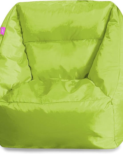 Posh Creations Structured Comfy Seat for Playrooms and Bedrooms, Large Bean Bag Chair, Coronado Chair, Lime - LeafyLoom