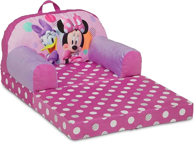 Delta Children Cozee Buddy Flip-Out Kids Chair, Minnie Mouse - LeafyLoom