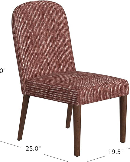 HomePop Classic Parsons Dining Chairs, Red Rust Chenille Woven (Single Pack) - LeafyLoom