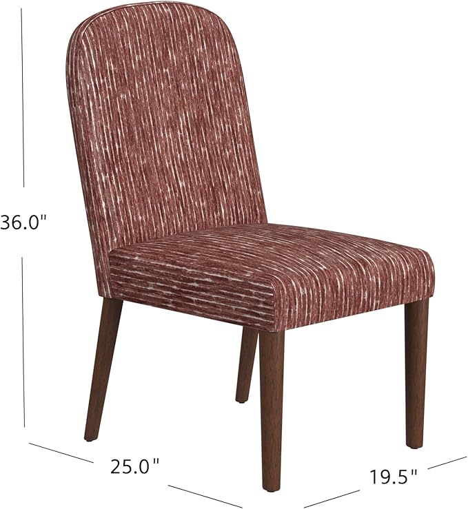 HomePop Classic Parsons Dining Chairs, Red Rust Chenille Woven (Single Pack) - LeafyLoom