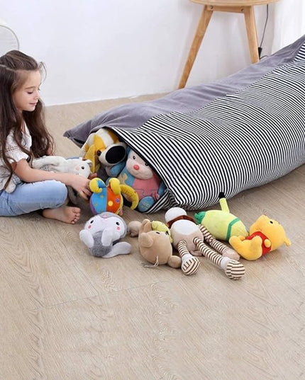 Stuffed Animal Storage Bean Bag Chair Cover | 53" Extra Large Beanbag Cover for Kids and Adults, Plush Toys Holder and Organizer for Boys and Girls | Premium Velvet - Soft & Comfortable - LeafyLoom