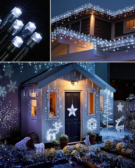 Toodour Christmas Lights Outdoor, 213ft 600 LED Christmas String Lights, 8 Modes, Timer, Waterproof Christmas Fairy Twinkle Lights for Home Garden Yard Wedding Party Tree Xmas Decors - Cool White Toodour
