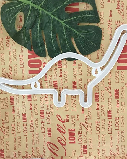 QiaoFei Dino Neon Light Sign, Dinosaur Decor Lamp Wall Art Sign for Kids Gift Battery or USB Operated Table LED Night Lights for Girls Bedroom,Living Room,Christmas,Party,Home Accessories - LeafyLoom