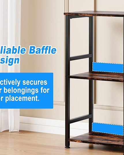 Small Bookshelf for Small Spaces, 3 Tier Small Book Shelf Organizer, Narrow Bookcase for Small Spaces, Small Bookcase for Bedroom, Living Room, Home, Office, 120 lbs Weight Capacity (Brown) - LeafyLoom