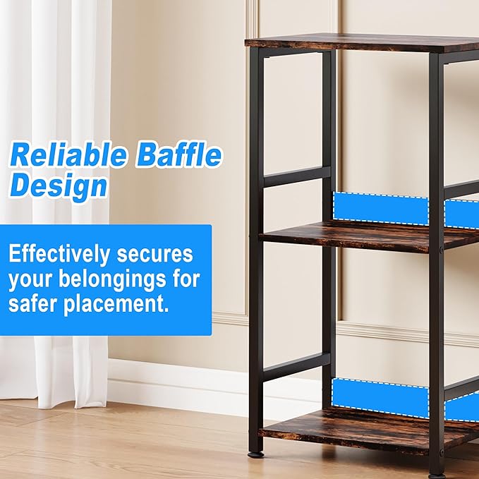 Small Bookshelf for Small Spaces, 3 Tier Small Book Shelf Organizer, Narrow Bookcase for Small Spaces, Small Bookcase for Bedroom, Living Room, Home, Office, 120 lbs Weight Capacity (Brown) - LeafyLoom