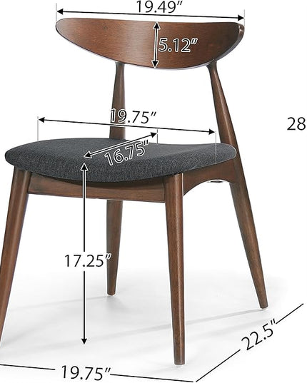 Christopher Knight Home Barron Fabric Dining Chairs, 2-Pcs Set, Charcoal - LeafyLoom