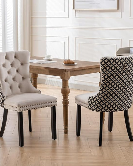 NicBex Haerin-SD-00090-LWJ Dining Chairs, 25.5"x19.7"x37.4", Beige - LeafyLoom