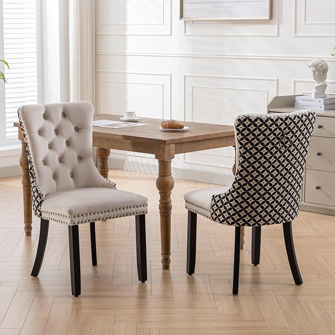 NicBex Haerin-SD-00090-LWJ Dining Chairs, 25.5"x19.7"x37.4", Beige - LeafyLoom