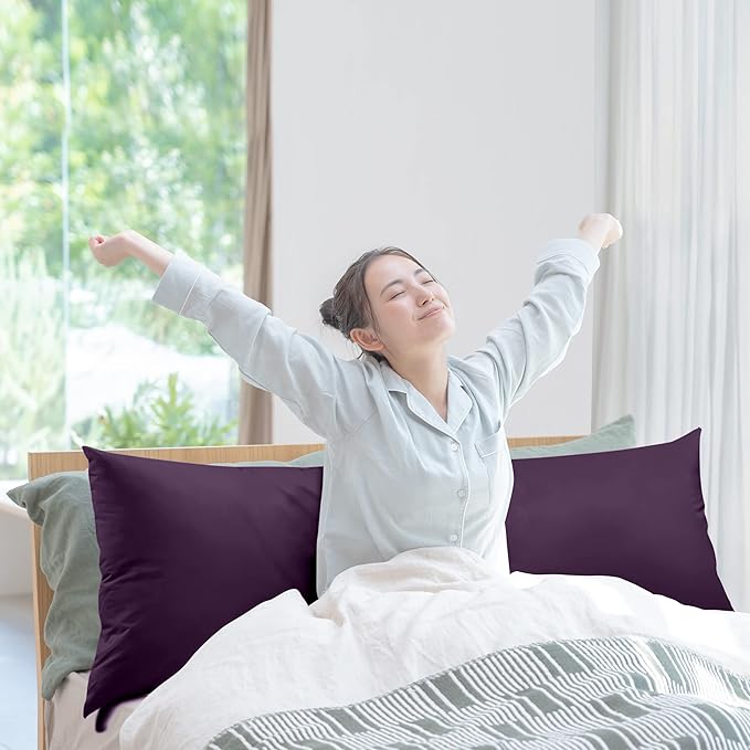Utopia Bedding Full Body Pillow for Adults (Purple, 20 x 54 Inch), Long Pillow for Sleeping, Large Pillow Insert for Side Sleepers - LeafyLoom