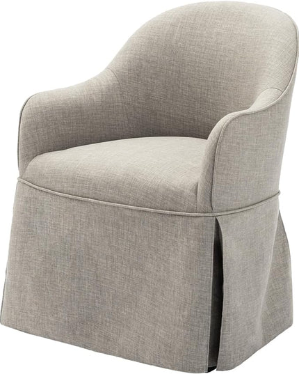COLAMY Modern Accent Dining Chair, Barrel Accent Armchair, 20 Inch Dining Chair with Cover, Dining Chair with Back for Kitchen,Dining Room,Light Grey - LeafyLoom