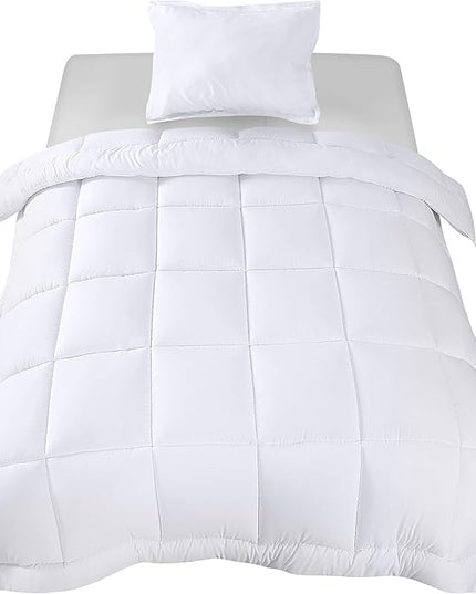 Utopia Bedding Twin Comforter Set Kids with 1 Pillow Sham, Bedding Comforter Sets, Down Alternative White Comforter, Soft and Comfortable, Machine Washable (Pack of 6) - LeafyLoom
