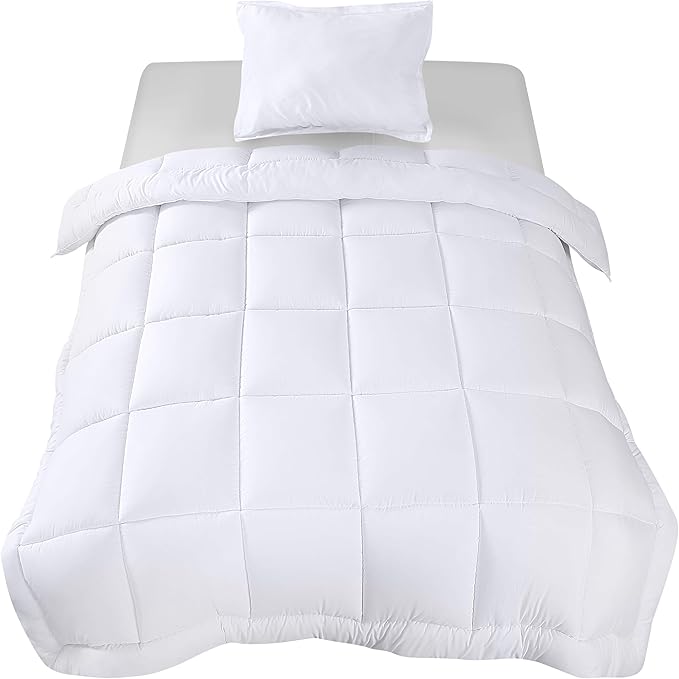 Utopia Bedding Twin Comforter Set Kids with 1 Pillow Sham, Bedding Comforter Sets, Down Alternative White Comforter, Soft and Comfortable, Machine Washable (Pack of 6) - LeafyLoom