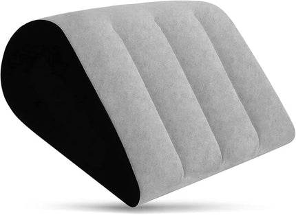 Wedge Pillow, Inflatable Travel Camping Pillow for Sleeping, Bed Wedges Pillow for Sleep Apnea Back Pain Acid Reflux Knee Relief, Portable Body Positioners for Leg Elevation(Gray) - LeafyLoom
