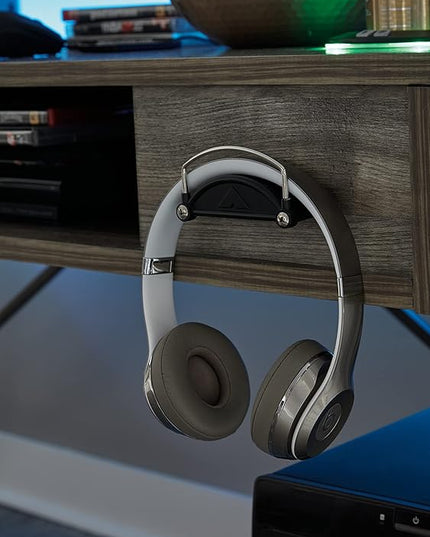 Signature Design by Ashley Barolli Home Office Gaming Desk with Multiuple LED Back Lights, Grayish Brown - LeafyLoom
