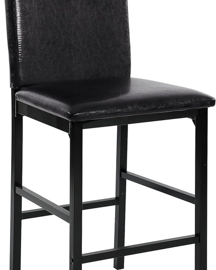 NicBex Dining Table Set for 4 Corner Dining Table Set Counter Height Dining Set 5pc Faux Marble Tabletop and 4X Counter Height Chairs for Small Space Dining Room, Black - LeafyLoom