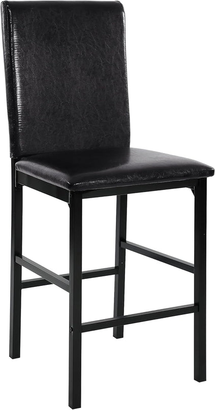 NicBex Dining Table Set for 4 Corner Dining Table Set Counter Height Dining Set 5pc Faux Marble Tabletop and 4X Counter Height Chairs for Small Space Dining Room, Black - LeafyLoom