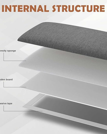 Upholstered Wall Mounted Headboard, 3D Soundproof Wall Panels Peel and Stick Headboard for King Size, Reusable and Removable Tufted Bed Headboard in Dark Grey(12 Panels, 10" x 24") - LeafyLoom