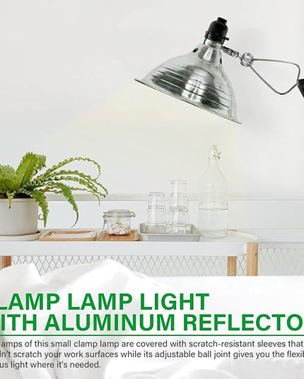 Simple Deluxe Clamp Lamp Light 150 Watt with 8.5 Inch Aluminum Reflector (no Bulb Included), 6 Feet Cord, 6 Pack, Black - LeafyLoom
