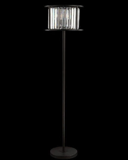 JONATHAN Y JYL9054A Bevin 63" Metal/Crystal LED Floor Lamp, Glam, Contemporary, Modern, Elegant, Office, Living Room, Family Room, Dining Room, Bedroom, Hallway, Foyer, Oil Rubbed Bronze/Crystal - LeafyLoom