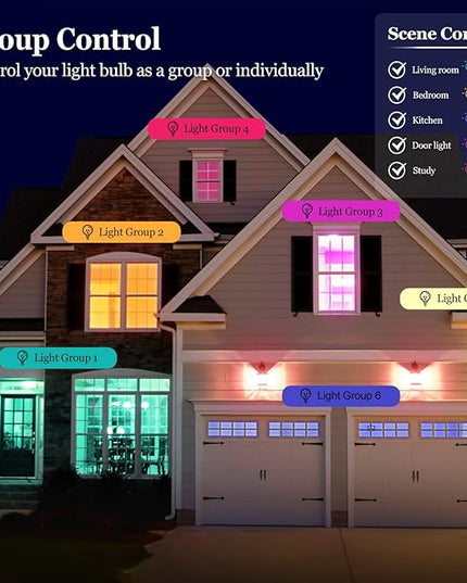Smart Light Bulb, WiFi & Bluetooth 5.0, A19 E26 800LM Color Changing Light Bulb, Warm to Cool White, Dimmable LED Lights, App Control, UL Listed, No Hub Required, Works with Alexa Google Home Vanance