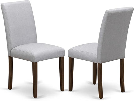 East West Furniture DLAB3-AWA-05 Dublin 3 Piece Set for Small Spaces Includes a Round Dining Room Table with Dropleaf and 2 Upholstered Chairs, 42x42 Inch - LeafyLoom