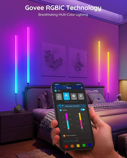 Govee Glide Wall Lights, RGBIC LED Lights, Smart Gaming Lights Works with Alexa and Google Assistant, RGB Light Bar, LED Wall Lights for Bedroom, 2 Panels Set (3 Sections/Panel) Govee