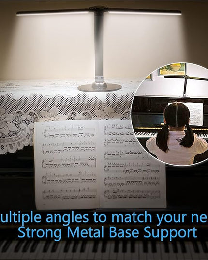 NUNET LED Desk Lamps for Home Office,Piano Lamp for Upright Piano,NULED Rotatable Aluminum Desk Lamp with USB Charging Port,Eye-Caring Reading Light/3 Lighting Modes/Brightness diammable Lamp,Silver - LeafyLoom