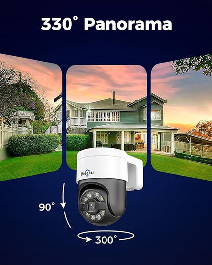 【12’’ Monitor + Human Tracking】 Hiseeu 4K PoE Security Camera System, 6Pcs 5MP PoE PTZ Security Cameras, All-in-One Monitor, 2-Way Audio, Remote Access, 8MP 16 Channel PoE NVR, Home CCTV Surveillance Hiseeu