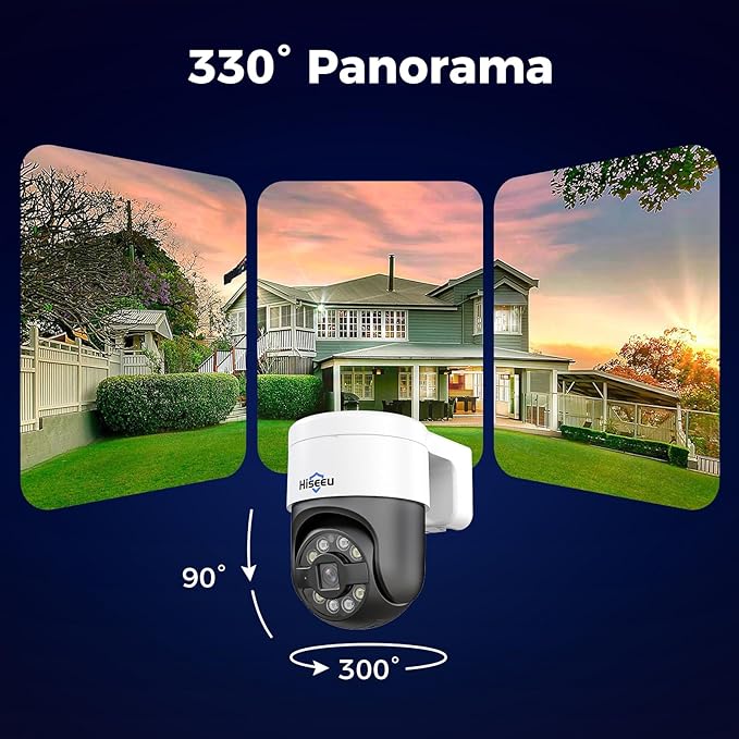 【12’’ Monitor + Human Tracking】 Hiseeu 4K PoE Security Camera System, 6Pcs 5MP PoE PTZ Security Cameras, All-in-One Monitor, 2-Way Audio, Remote Access, 8MP 16 Channel PoE NVR, Home CCTV Surveillance Hiseeu