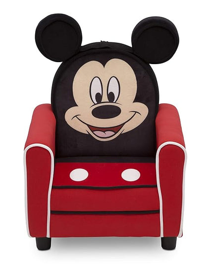 Delta Children Figural Upholstered Kids Chair, Wood ,Disney Mickey Mouse - LeafyLoom