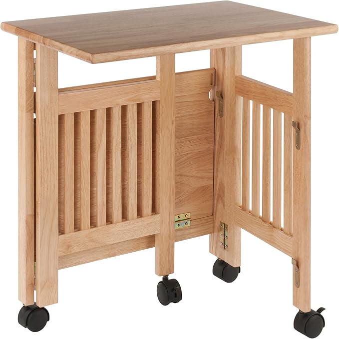 Winsome Mission 2-Shelf Wood Mobile Printer Stand, Brown (81628) - LeafyLoom