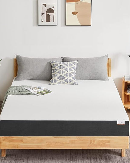 Queen Size Mattress, 6 Inch Queen Gel Memory Foam Mattress for Cool Sleep & Pressure Relief Breathable Cover Medium Firm Mattress in a Box, White, CertiPUR-US Certified - LeafyLoom