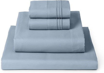 Mellanni Twin XL Sheets Set - 4 Piece Iconic Collection Bedding Sheets & Pillowcases - Soft, Cooling Bed Sheets - Deep Pocket up to 16 inch - 4 PC (Twin Extra Long, Blue Hydrangea w/Extra Pillow Case) - LeafyLoom