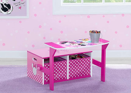 Delta Children Kids Convertible Activity Bench - Greenguard Gold Certified, Disney Minnie Mouse - LeafyLoom