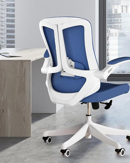 Home Desk Chair Ergonomic Chair with Headrest Study Chair Computer Chair Desk Chair Adjustable Headrest Lumbar Support Office Chair Heavy Duty Office Chair Blue - LeafyLoom