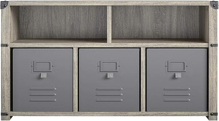 Little Seeds Nova Bedroom Grey Storage Bench, Gray Oak - LeafyLoom