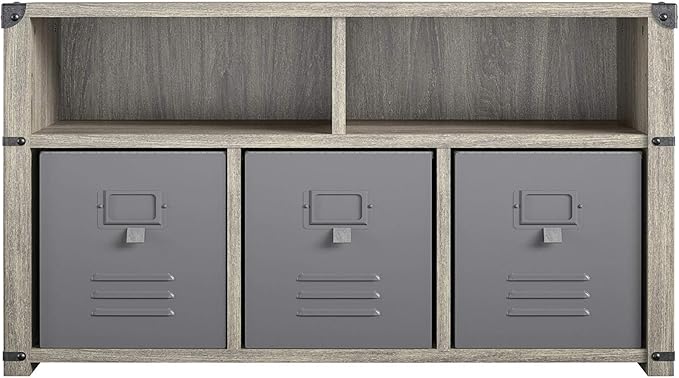 Little Seeds Nova Bedroom Grey Storage Bench, Gray Oak - LeafyLoom