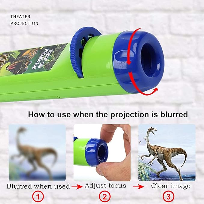 Georgie Porgy Slide Torch Projector Toys Flashlight for Kids Educational Toys Science Set Wall Ceiling Tents Night Lamp for Boys Girls with 2 Tattoo Stickers (Dinosaur + Unicorn) - LeafyLoom