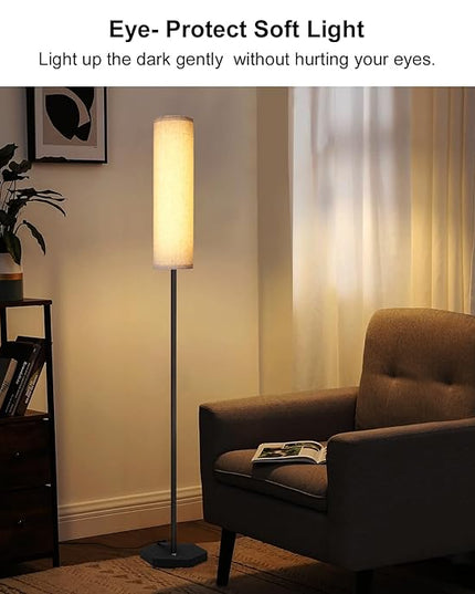 Floor Lamp for Living Room,Modern Standing Lamps with Lamp Shade,Pole Lamps for Bedrooms, Tall Lamp for Reading with Remote (Modern - Black) - LeafyLoom