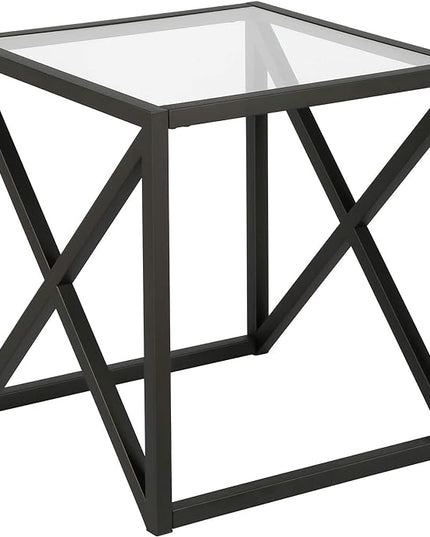 Henn&Hart Calix Side Table, 20" Wide, Black - LeafyLoom