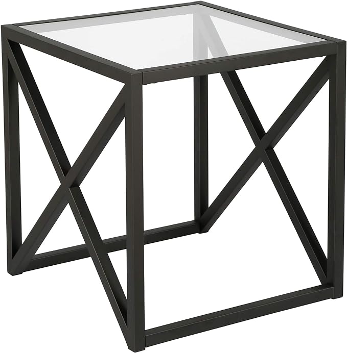 Henn&Hart Calix Side Table, 20" Wide, Black - LeafyLoom
