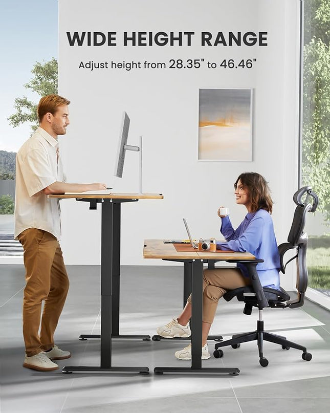 ErGear Height Adjustable Electric Standing Desk, 48 x 24 Inches Sit Stand up Desk, Memory Computer Home Office Desk (Vintage Brown) - LeafyLoom
