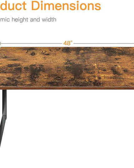 Coleshome 48 Inch Computer Desk, Modern Simple Style Desk for Home Office, Study Student Writing Desk, Vintage - LeafyLoom